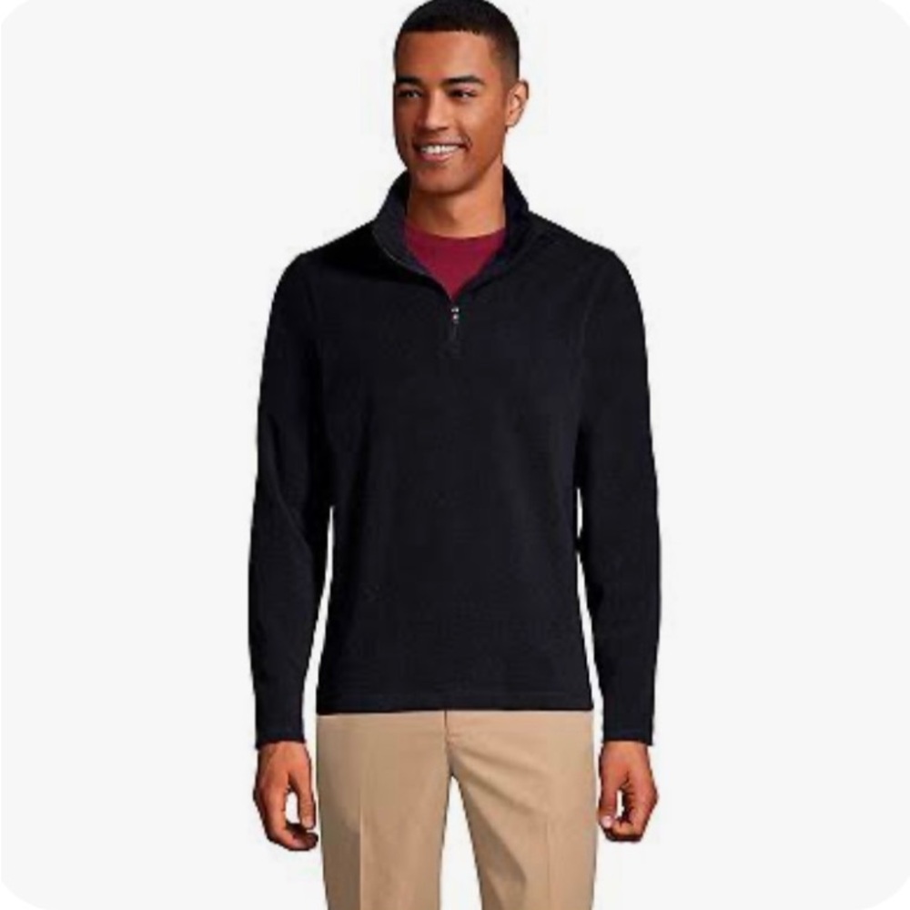 Dudley Stephens Men's Duffield Quarter Zip Fleece lightweight Pullover Black L